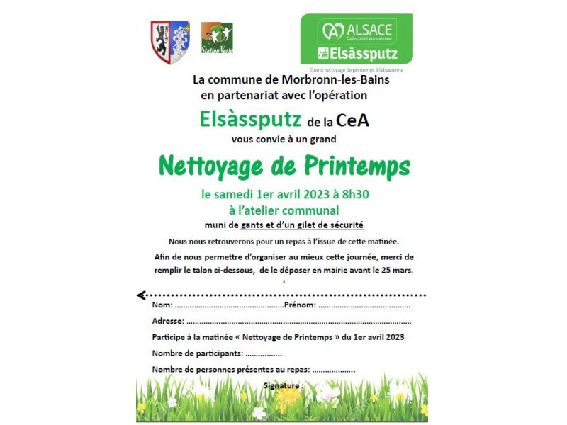 Nettoyage de printemps 2023